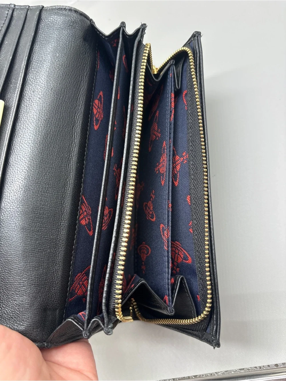 Vivienne Westwood Vintage Orb Black Leather Bifold Long Wallet